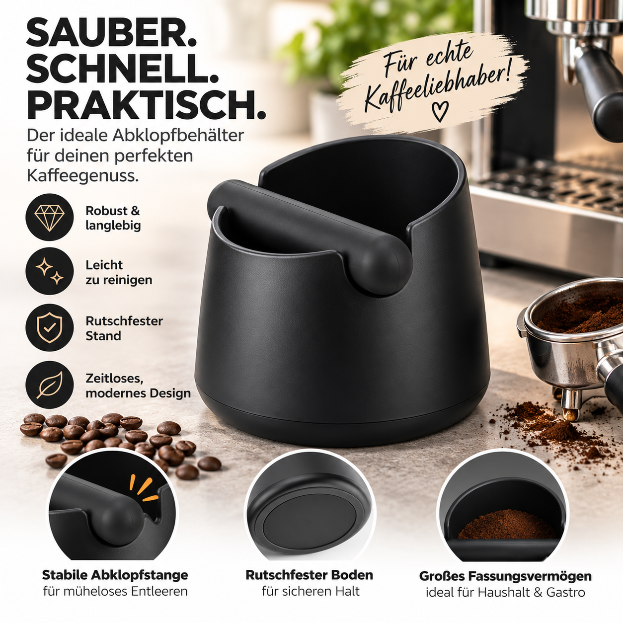JinZeYou Abklopfbehälter für Siebträger